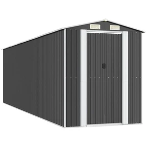 Helloshop26 Abri de jardin cabane cabanon maison de stockage remise extérieur hangar outils robuste 192 x 689 x 223 cm acier galvanisé anthracite 02_0022202 pas cher