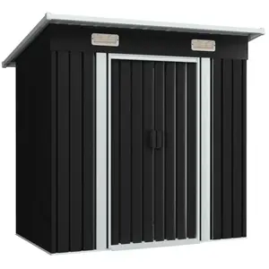 Helloshop26 Abri de jardin cabane cabanon maison de stockage remise extérieur hangar outils robuste acier anthracite 02_0022216 pas cher