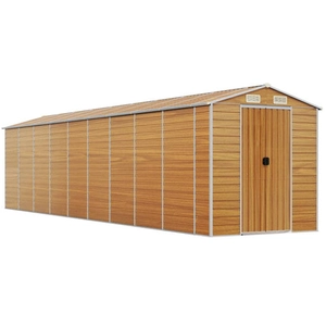 Helloshop26 Abri de jardin cabane cabanon maison de stockage remise extérieur hangar outils robuste clair 191 x 810 x 198 cm acier galvanisé marron 02_0022296 pas cher