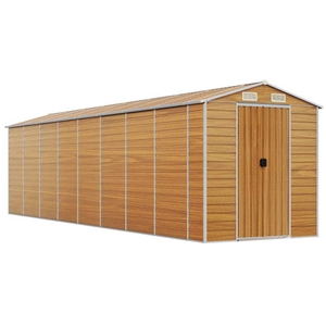 Helloshop26 Abri de jardin cabane cabanon maison de stockage remise extérieur hangar outils robuste clair 191 x 725 x 198 cm acier galvanisé marron 02_0022295 pas cher