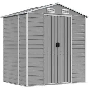 Helloshop26 Abri de jardin cabane cabanon maison de stockage remise extérieur hangar outils robuste clair 191 x 130 x 198 cm acier galvanisé gris 02_0022241 pas cher