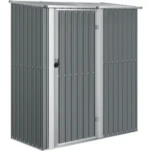 Helloshop26 Abri de jardin cabane cabanon maison de stockage remise extérieur hangar outils robuste 180,5 x 97 x 209,5 cm acier galvanisé gris 02_0022230