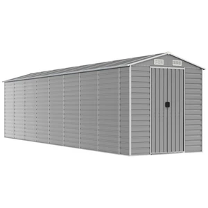 Helloshop26 Abri de jardin cabane cabanon maison de stockage remise extérieur hangar outils robuste clair 191 x 810 x 198 cm acier galvanisé gris 02_0022249