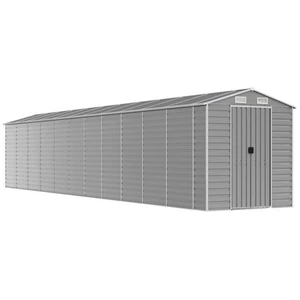 Helloshop26 Abri de jardin cabane cabanon maison de stockage remise extérieur hangar outils robuste clair 191 x 980 x 198 cm acier galvanisé gris 02_0022251