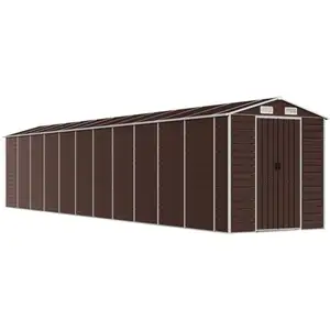 Helloshop26 Abri de jardin cabane cabanon maison de stockage remise extérieur hangar outils robuste 191 x 980 x 198 cm acier galvanisé marron 02_0022278