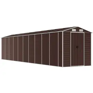 Helloshop26 Abri de jardin cabane cabanon maison de stockage remise extérieur hangar outils robuste 191 x 895 x 198 cm acier galvanisé marron 02_0022277 pas cher