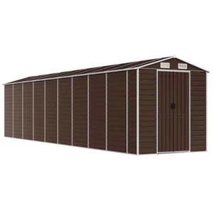 Helloshop26 Abri de jardin cabane cabanon maison de stockage remise extérieur hangar outils robuste 191 x 810 x 198 cm acier galvanisé marron 02_0022276