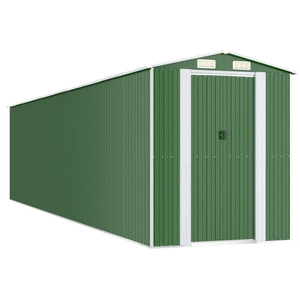 Helloshop26 Abri de jardin cabane cabanon maison de stockage remise extérieur hangar outils robuste 192 x 855 x 223 cm acier galvanisé vert 02_0022369