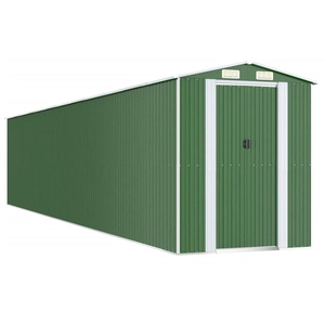 Helloshop26 Abri de jardin cabane cabanon maison de stockage remise extérieur hangar outils robuste 192 x 1021 x 223 cm acier galvanisé vert 02_0022358 pas cher