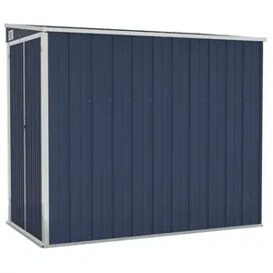 Helloshop26 Abri de jardin cabane cabanon maison de stockage remise extérieur hangar outils robuste mural 118 x 194 x 178 cm acier anthracite 02_0022329 pas cher