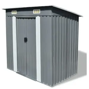 Helloshop26 Abri de jardin cabane cabanon maison de stockage remise extérieur hangar outils robuste métal gris 02_0022341 pas cher