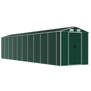 Helloshop26 Abri de jardin cabane cabanon maison de stockage remise extérieur hangar outils robuste 191 x 895 x 198 cm acier galvanisé vert 02_0022356