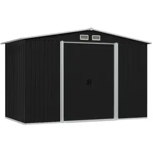 Helloshop26 Abri de jardin cabane cabanon maison de stockage remise extérieur hangar outils robuste acier 257 x 205 x 178 cm anthracite 02_0022384 pas cher