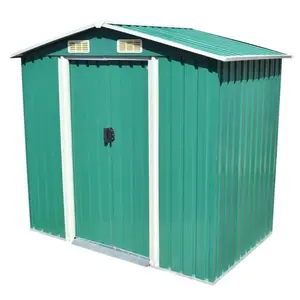 Helloshop26 Abri de jardin cabane cabanon maison de stockage remise extérieur hangar outils robuste métal 204 x 132 x 186 cm vert 02_0022390 pas cher