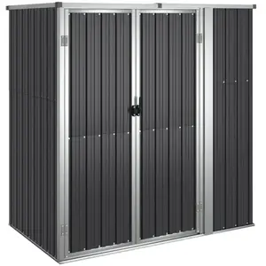 Helloshop26 Abri de jardin cabane cabanon maison de stockage remise extérieur hangar outils robuste 161 x 89 x 161cm acier galvanisé anthracite 02_0022409 pas cher