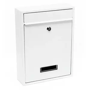 Helloshop26 Boite aux lettres design murale courrier acier galvanisé 21,5 x 9 x 32 cm blanc 16_0000074Vendu parrue-du-commerce