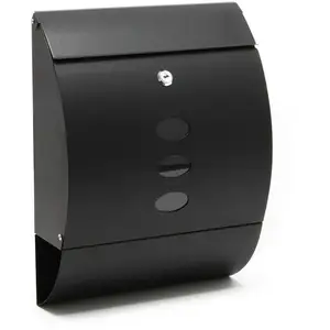 Comparateur de prix : HELLOSHOP26 Boite aux lettres murale design compartiment journal acier galvanisé 32 x 40 x 12 cm noir