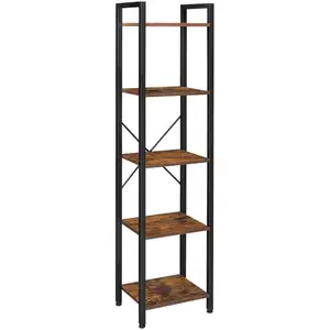 Helloshop26 Étagère à 5 niveaux - Marron Rustique/Noir pas cher