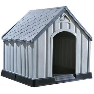 HELLOSHOP26 Niche pour chien 92 x 87 x 91 cm plastique gris 02_0001541Vendu parcdiscount