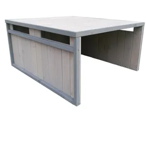 Helloshop26 Garage robot tondeuse toit en pente bois massif abri 80 cm gris pas cher