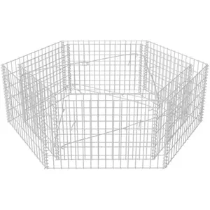HELLOSHOP26 Jardinière lit surélevé plantes fleurs jardin à gabion hexagonale 160 x 140 x 50 cm 02_0001326