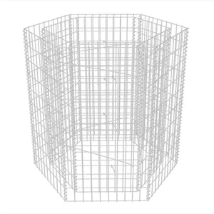 HELLOSHOP26 Jardinière lit surélevé plantes fleurs jardin à gabion he x agonale 100 x 90 x 100 cm 02_0001324 pas cher