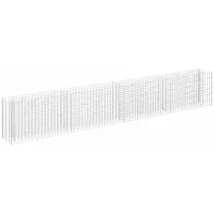 HELLOSHOP26 Jardinière lit surélevé plantes fleurs jardin à gabion acier galvanisé 360 x 30 x 60 cm