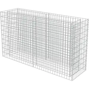 Helloshop26 Jardinière lit surélevé plantes fleurs jardin à gabion acier galvanisé 180 x 50 x 100 cm 02_0001284Vendu parconforama