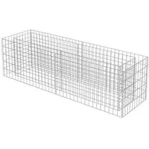 HELLOSHOP26 Jardinière lit surélevé plantes fleurs jardin à gabion 180 cm acier galvanisé 02_0001285 pas cher