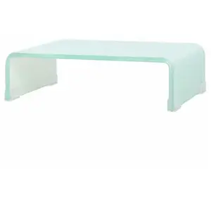 Comparateur de prix : HELLOSHOP26 Meuble télé buffet tv télévision design pratique support pour moniteur 40 cm verre blanc 2502227