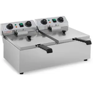 Comparateur de prix : Friteuse électrique professionnelle restaurant 2 x 10 litres minuterie