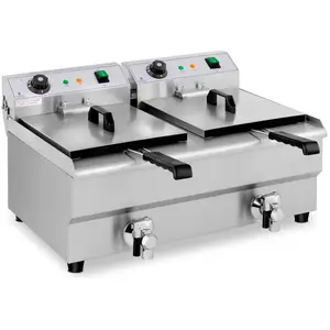 Comparateur de prix : Friteuse électrique professionnelle restaurant 2 x 13 litres robinets ...