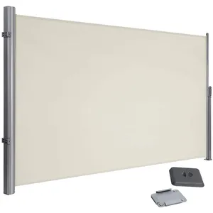 Comparateur de prix : HELLOSHOP26 Store lateral 1,6 x 3,5 m brise vue retractable paravent pare soleil pour balcon patio terrasse et jardin avec fixation