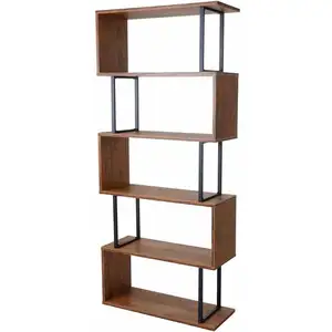 Decoshop26 Décoshop26 - Bibliothèque étagère sur pied en métal et bois véritable 4 niveaux 142x60cmVendu parrue-du-commerce