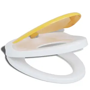 Helloshop26 Abattant WC Fermeture douce Blanc et Jaune pas cher