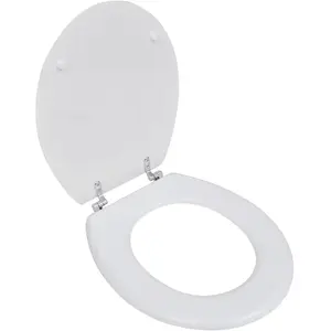 Comparateur de prix : Helloshop26 Siege de toilette abattant avec couvercle WC cuvette standard MDF blanc