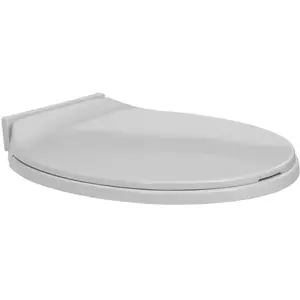 Helloshop26 Siège de toilette abattant wc avec couvercle à fermeture en douceur gris clair ovale pas cher