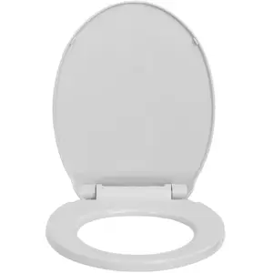 Helloshop26 Siege de toilette abattant a fermeture en douceur ovale gris clair pas cher