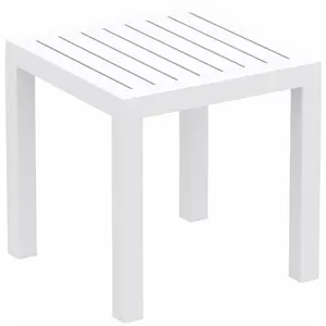 Petite table de jardin en plastique blanc résistante aux intempéries 4...Vendu parmanomano