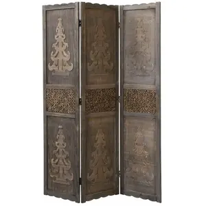 Comparateur de prix : Decoshop26 Paravent 3 pans en bois marron haute qualité 170x120 cm pliable PAR06077