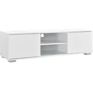 HELLOSHOP26 Meuble tv bas téléviseur panneaux de particules 120 cm blanc 03_0002867 pas cher