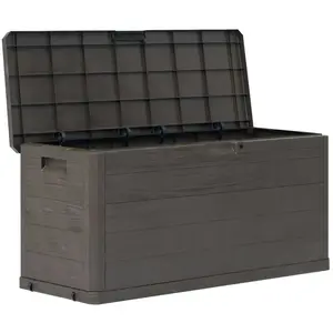 HELLOSHOP26 Coffre boîte meuble de jardin rangement 280 litres marron pas cher