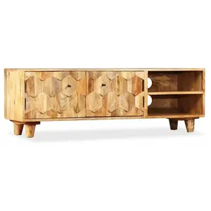 Helloshop26 Meuble télé buffet tv télévision design pratique bois mass... pas cher