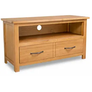 Helloshop26 Meuble télé buffet tv télévision design pratique 90 cm bois de chêne massif pas cher