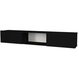 HELLOSHOP26 Meuble TV 180 x 31 x 29,5 cm noir pas cher