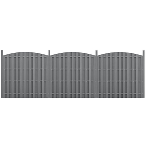HELLOSHOP 26 3 pièces de clôture barrière brise vue brise vent bois composite wpc demi-cercle arrondi 185 x 562 cm gris 03_0006595Vendu paramazon
