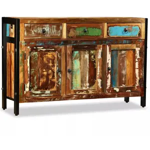 Comparateur de prix : HELLOSHOP26 Buffet bahut armoire console meuble de rangement bois de récupération massif 120 cm