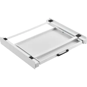Kit de superposition avec tablette coulissante pour lave-linge sèche-linge standard blanc