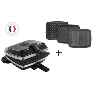 Comparateur de prix : Croque, gaufrier, gaufrette Lagrange super 2 antiadhésif noir gaufres +GT+CM