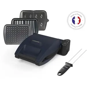 Gaufrier 1200w noir/bleu Lagrange 19643 pas cher